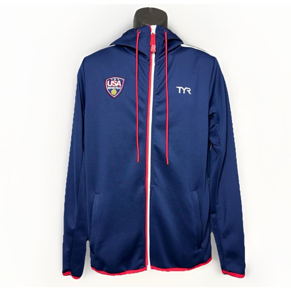 Team‎ USA Water Polo Olympic Jacket Womens SM Sports Hoodie Sweatshirt Blue TYR